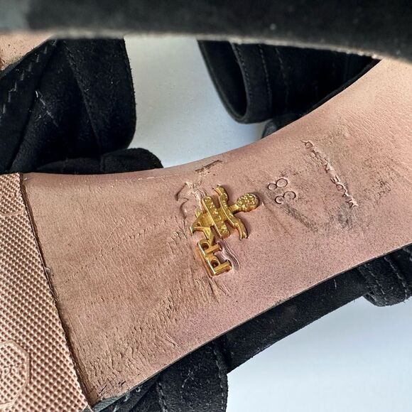 Prada Black Suede High Heel Peep Toe Bootie Style Sandals Size 38 - Picture 14 of 14